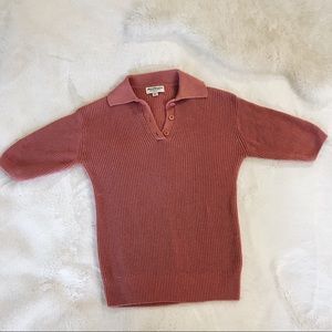 Norm Thompson Vintage Collared Pink Sweater